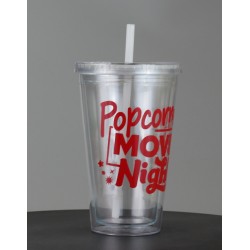 Classic Popcorn and Movie Night Drink Tumbler.